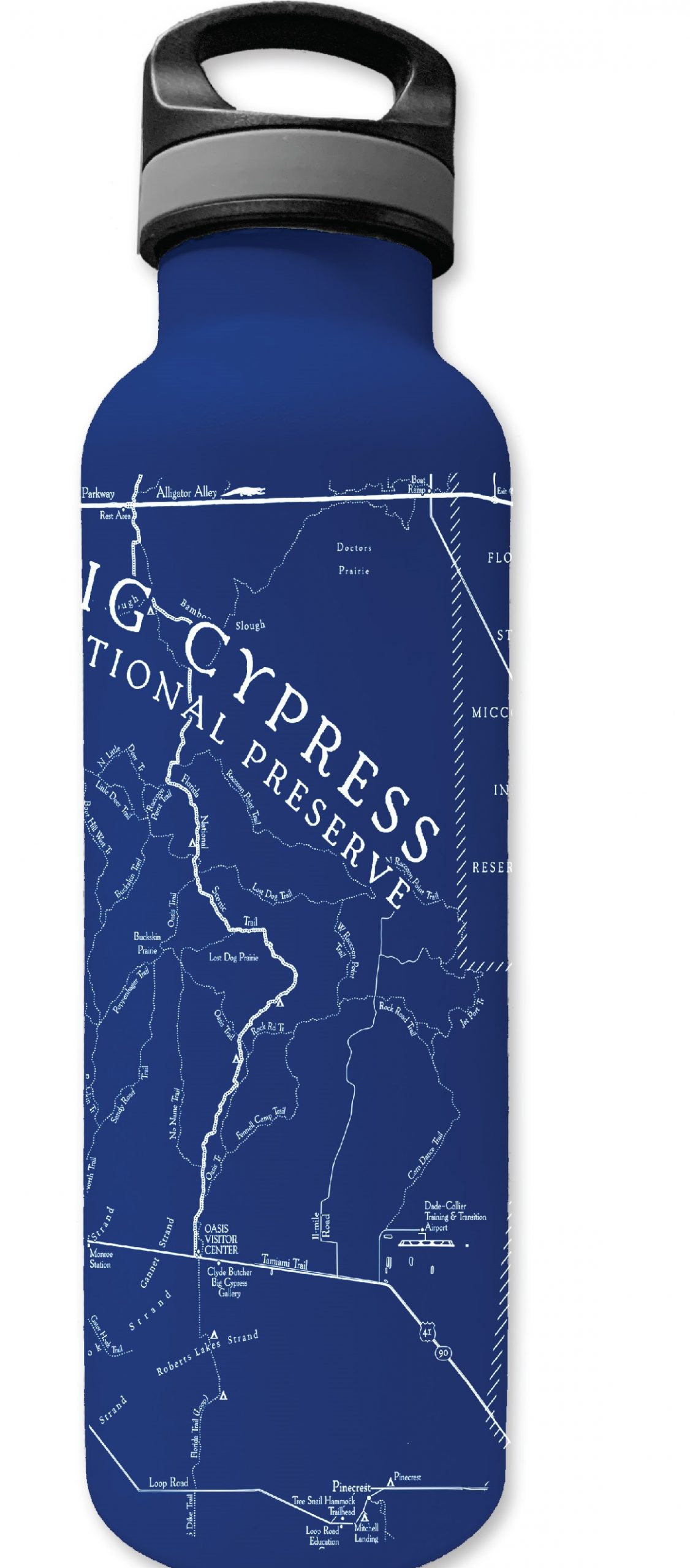 Big Cypress Line Map Insulated Water Bottle - Florida National